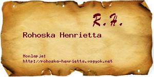 Rohoska Henrietta névjegykártya