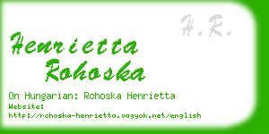 henrietta rohoska business card